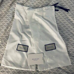 (2) Medium Sized Gucci Dust Bags with Authenticity Card, about 17" x 8" Satin